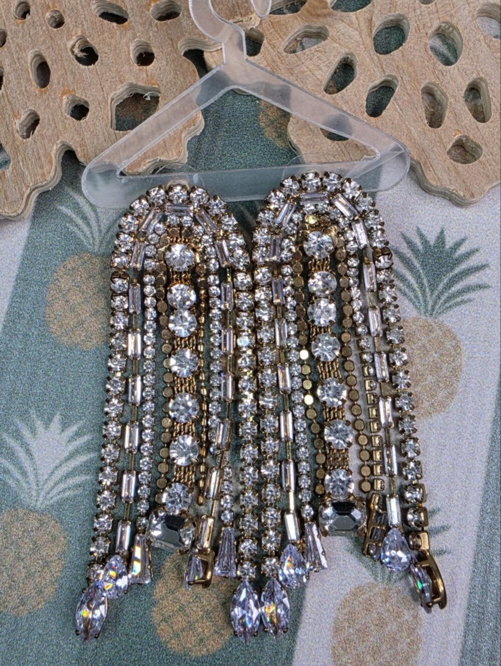 Feed Me Gems Crystal Fringe Statement Earrings